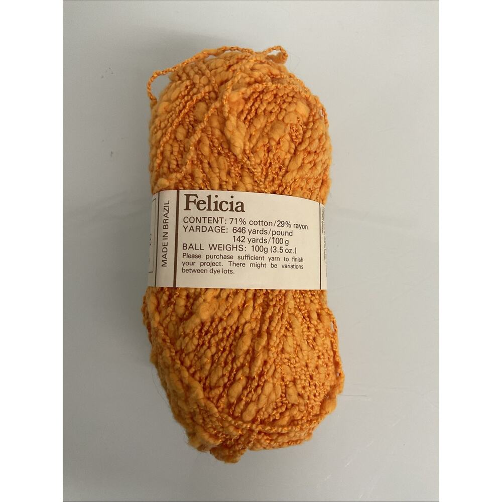 1 skein Felicia Yarn cotton blend 407 Orange new 100g ball